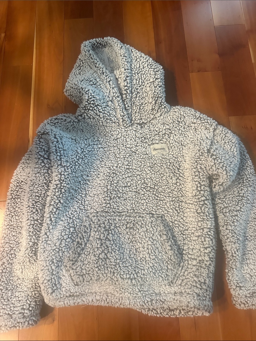 abercrombie kids Heather Gray Sherpa Hoodie